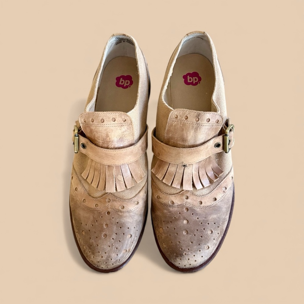 bp Nordstrom Distressed Oxford Tan Brogue Fringe